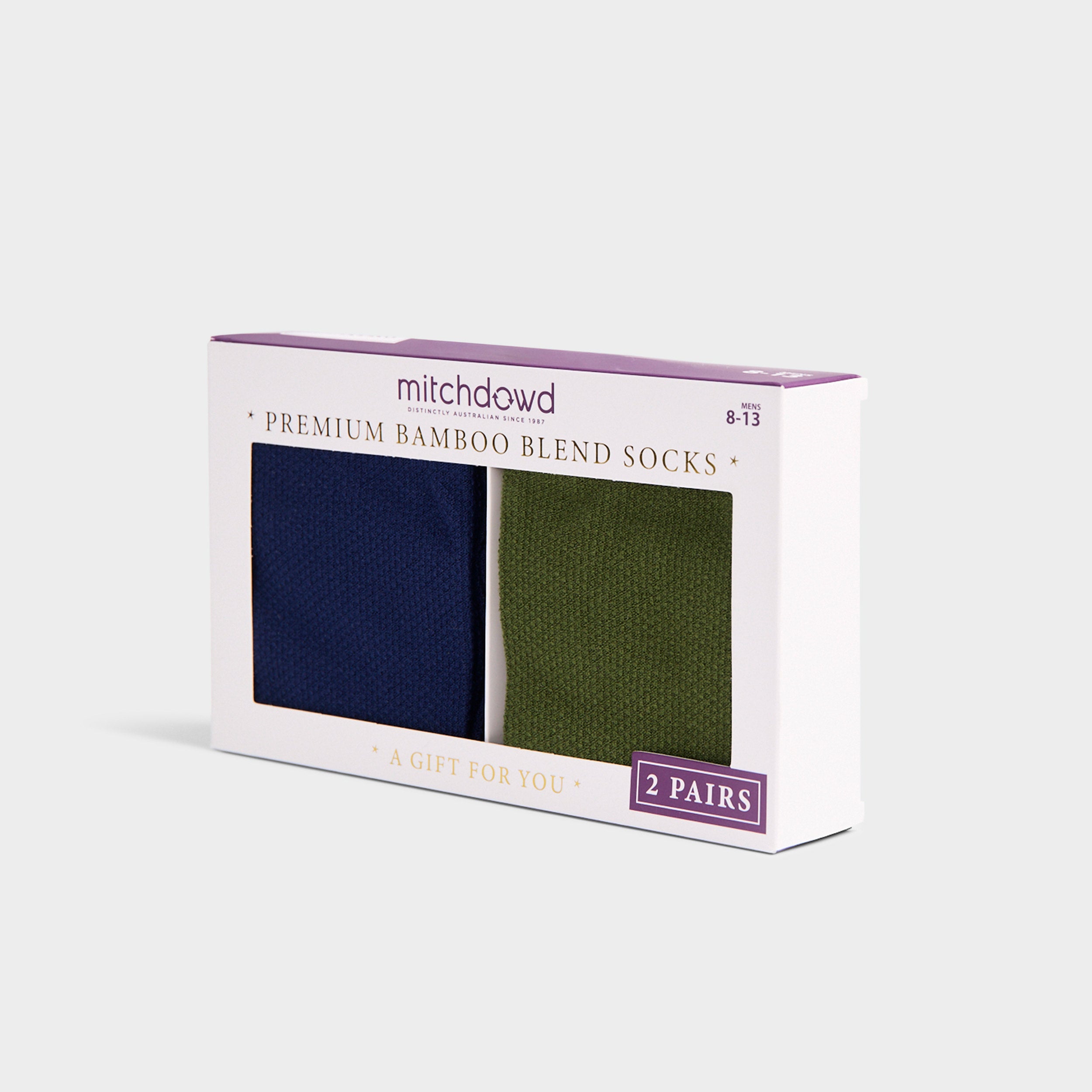 Mitchdowd Men’s Bamboo Waffle Socks 2 Pack
