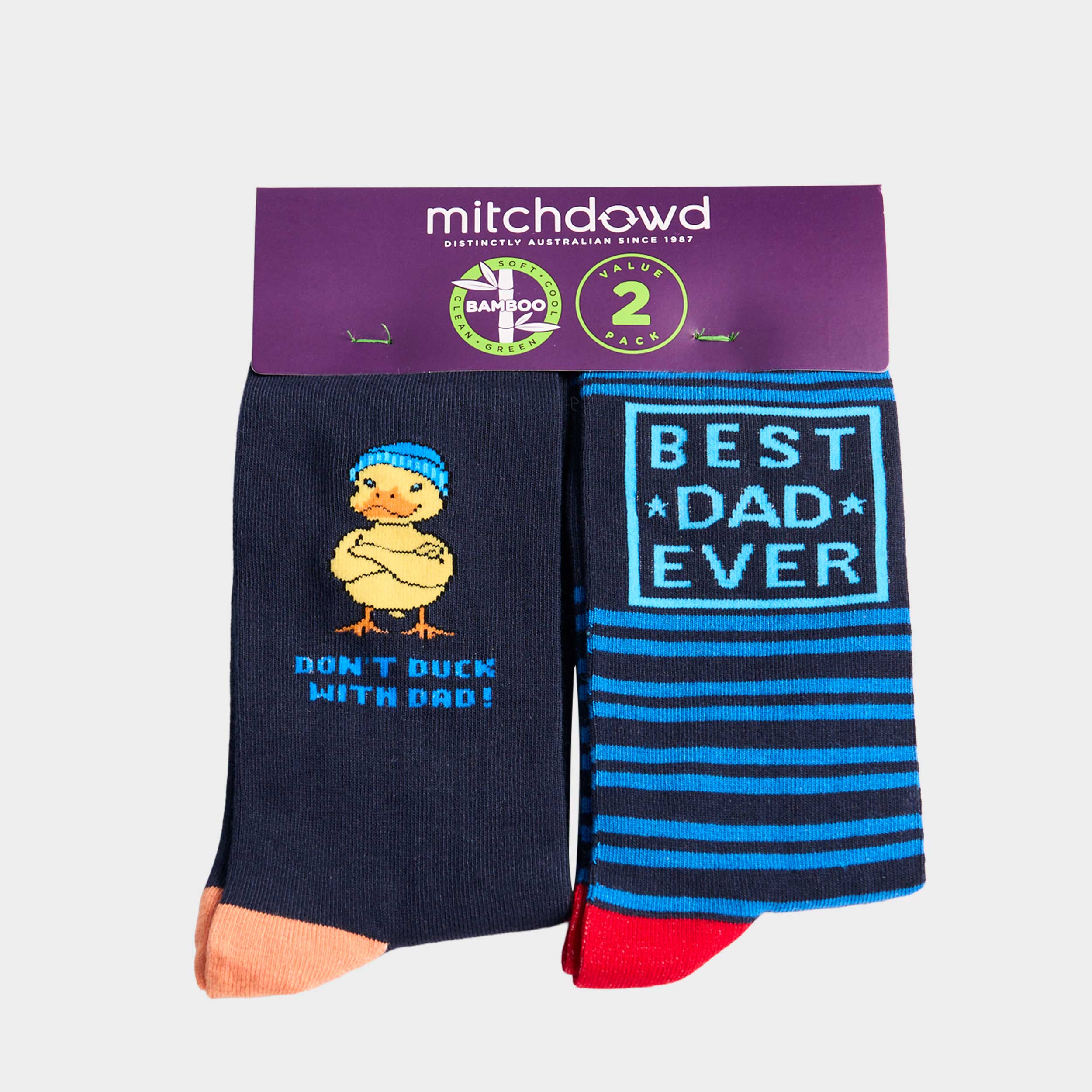 Mitchdowd Men’s Duck Dad Bamboo Socks 2 Pack