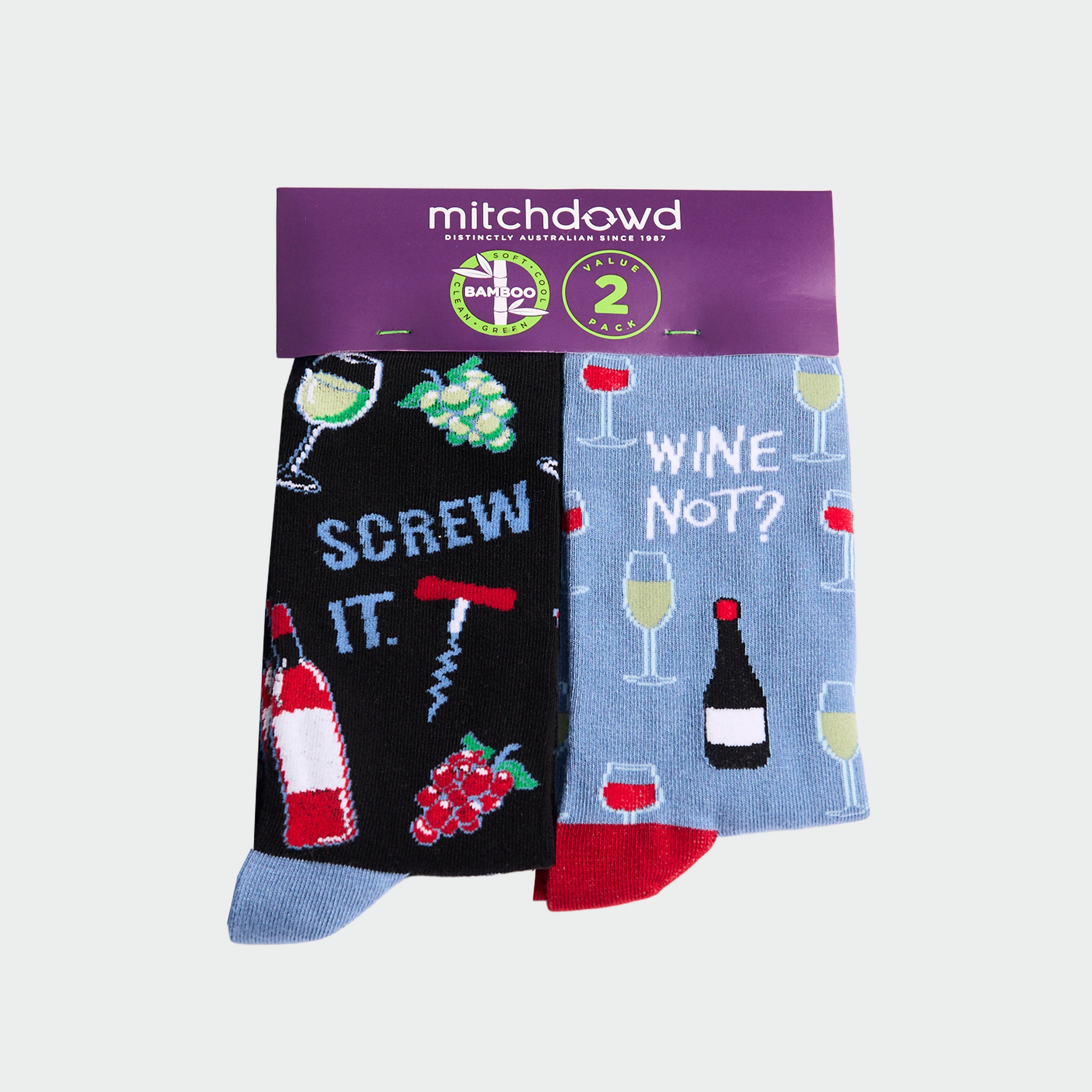 Mitchdowd Men’s Wines Bamboo Socks 2 Pack