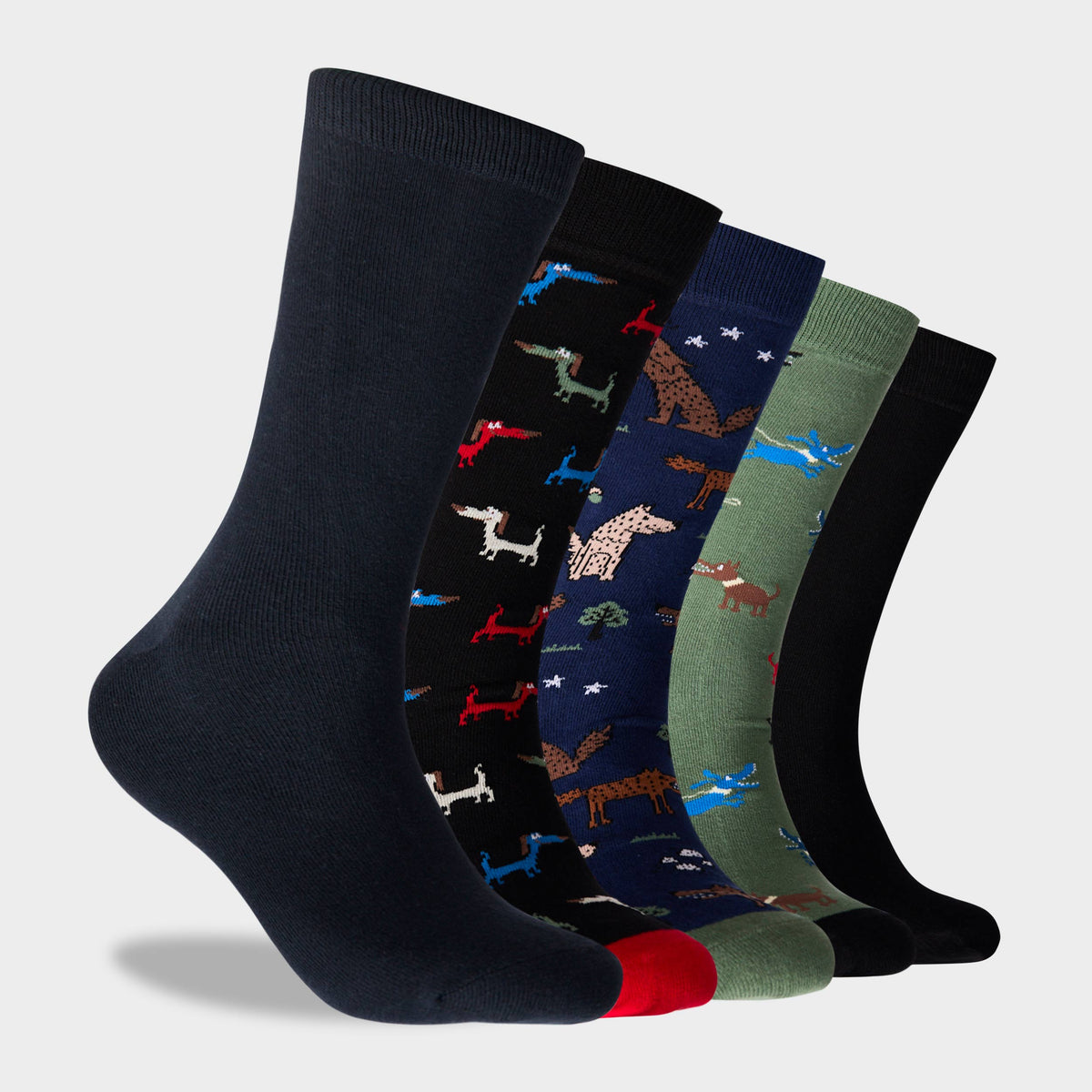 Mitchdowd Men's Bad Dogs Cotton Socks 5 Pack
