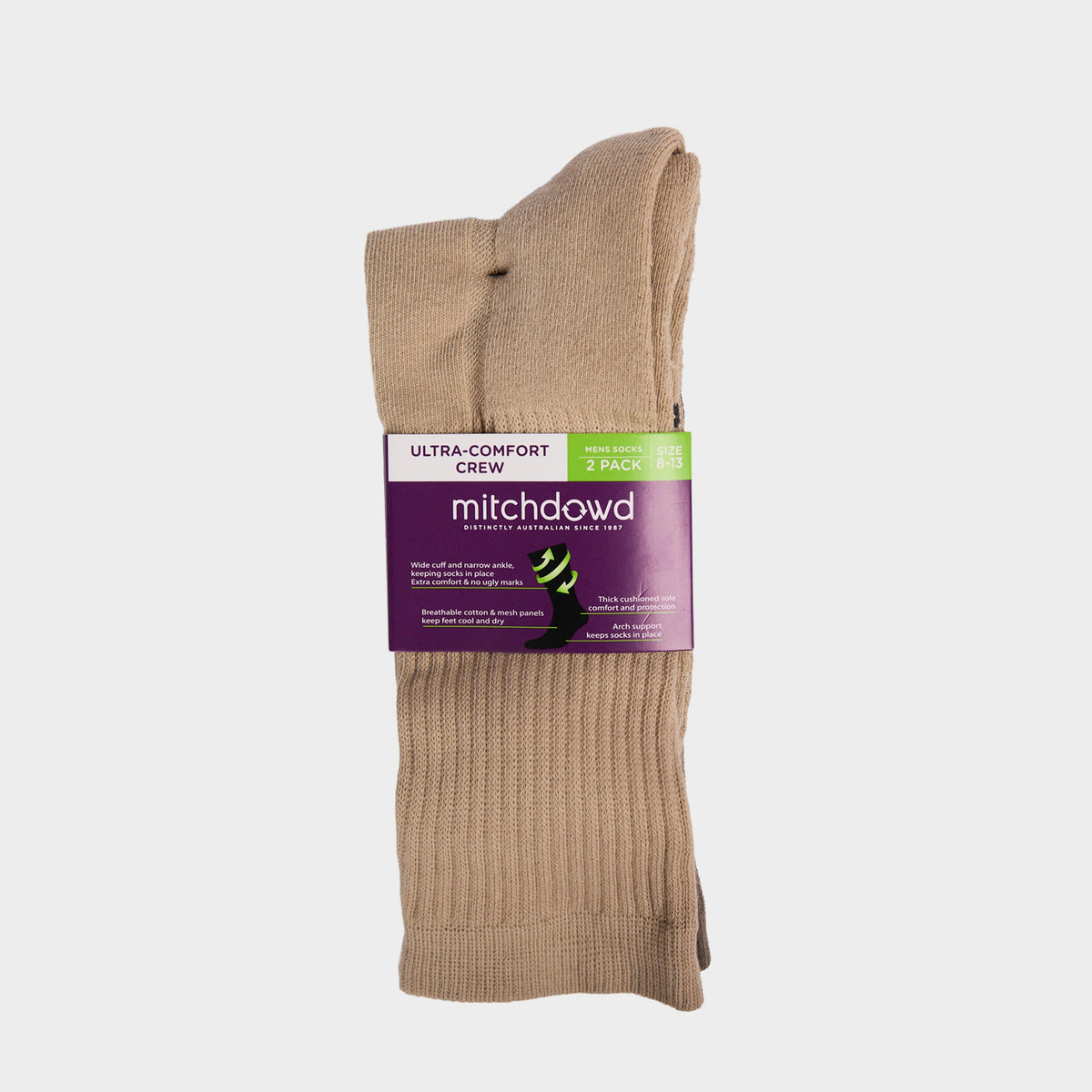 Mitchdowd Men's Ultra Comfort Cotton Socks 2 Pack