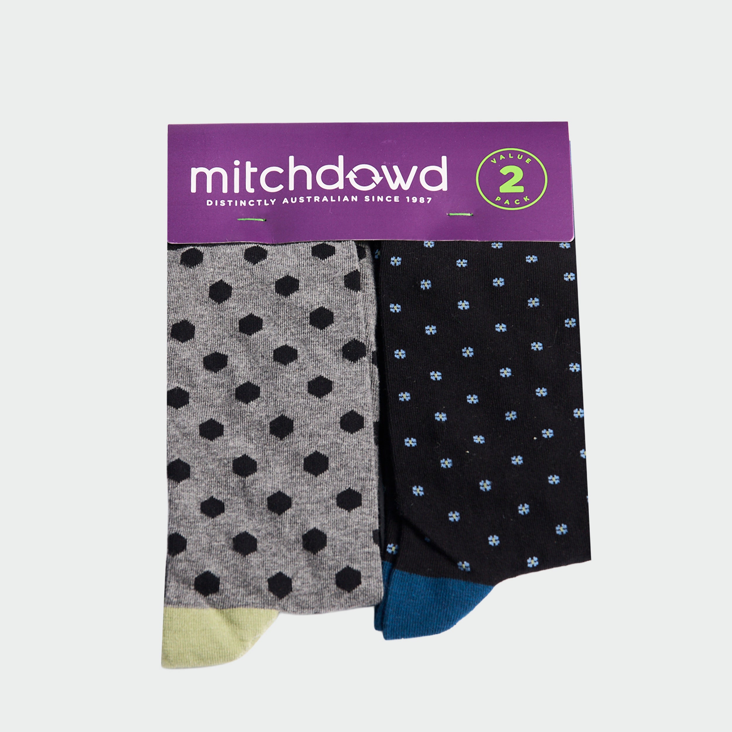 Mitchdowd Men’s Fine Knit Business Socks 2 Pack
