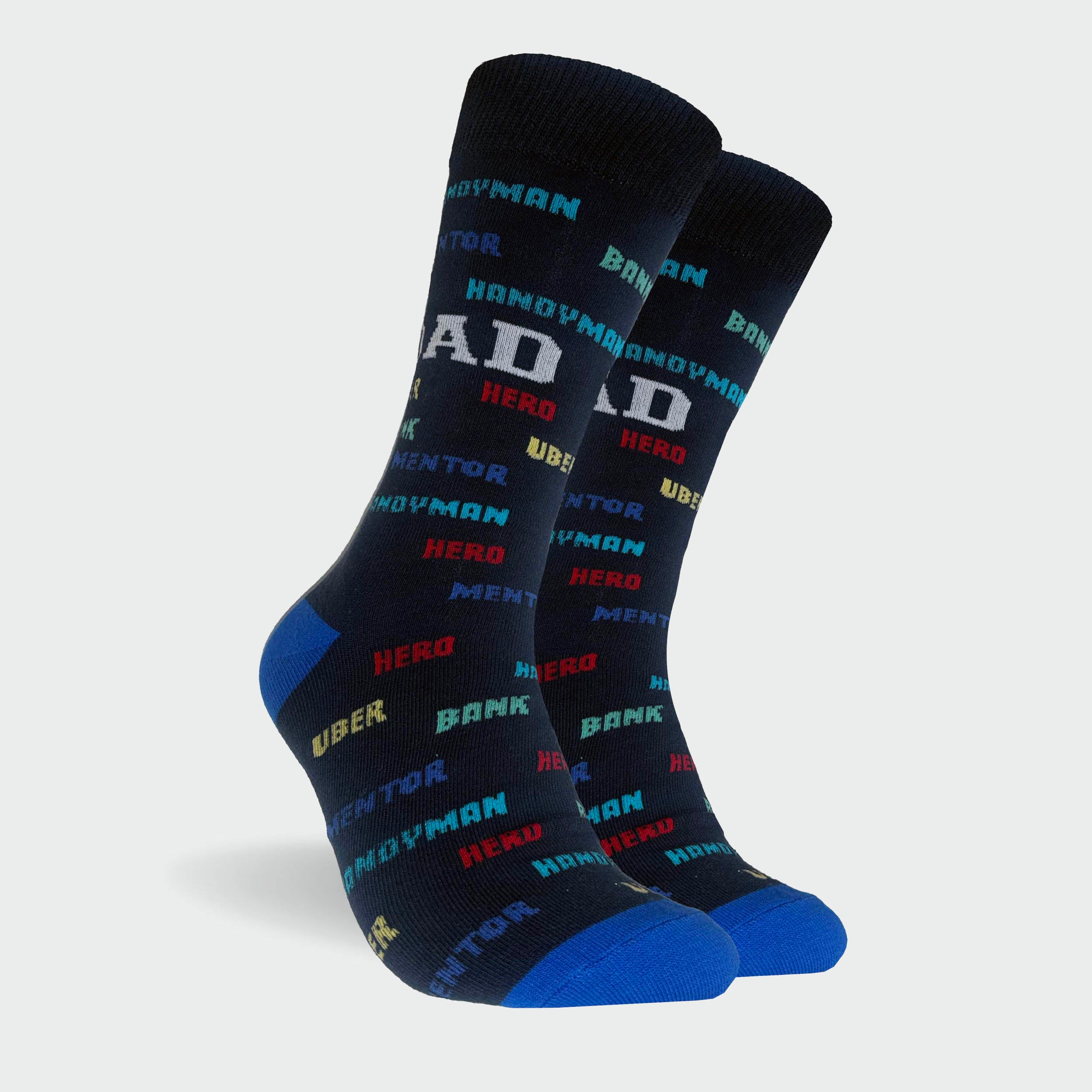 Mitch Dowd Men's Novelty Hero Dad, Handyman, Mentor Print Socks
