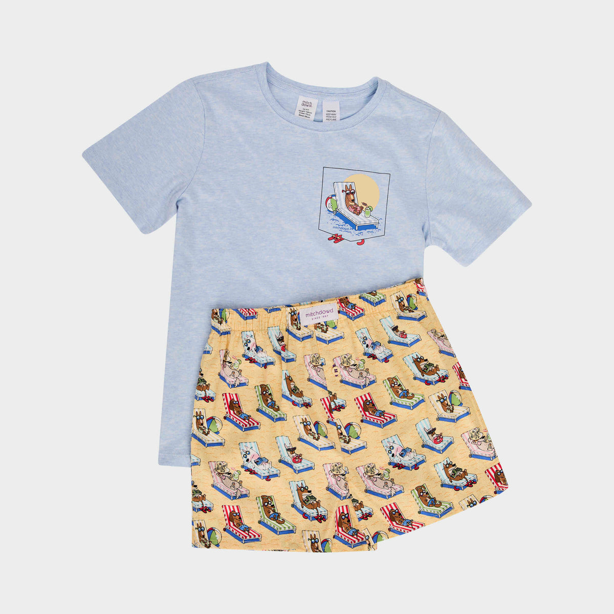 Mitchdowd Kids Doggin Loungin Cotton Pyjama Set