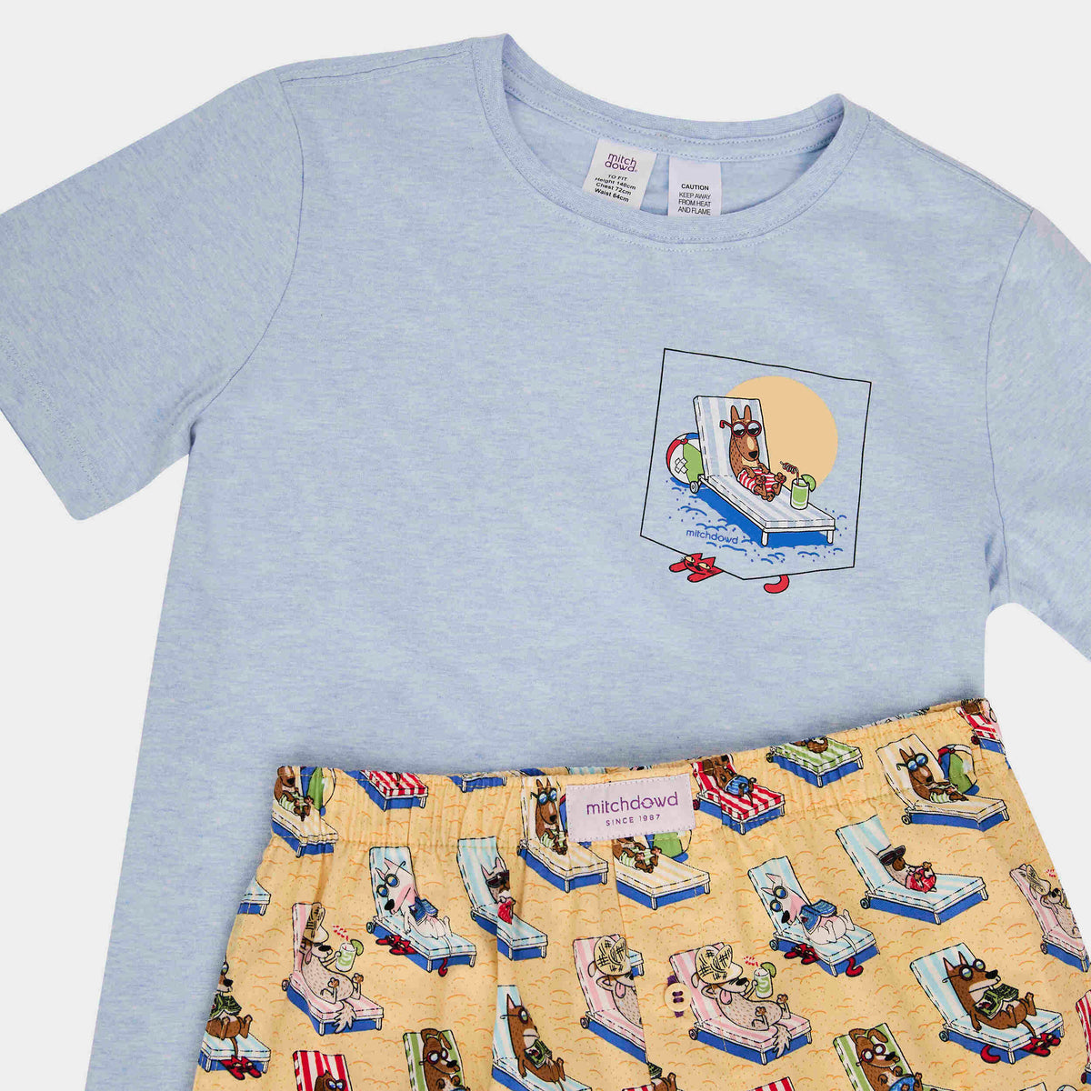 Mitchdowd Kids Doggin Loungin Cotton Pyjama Set